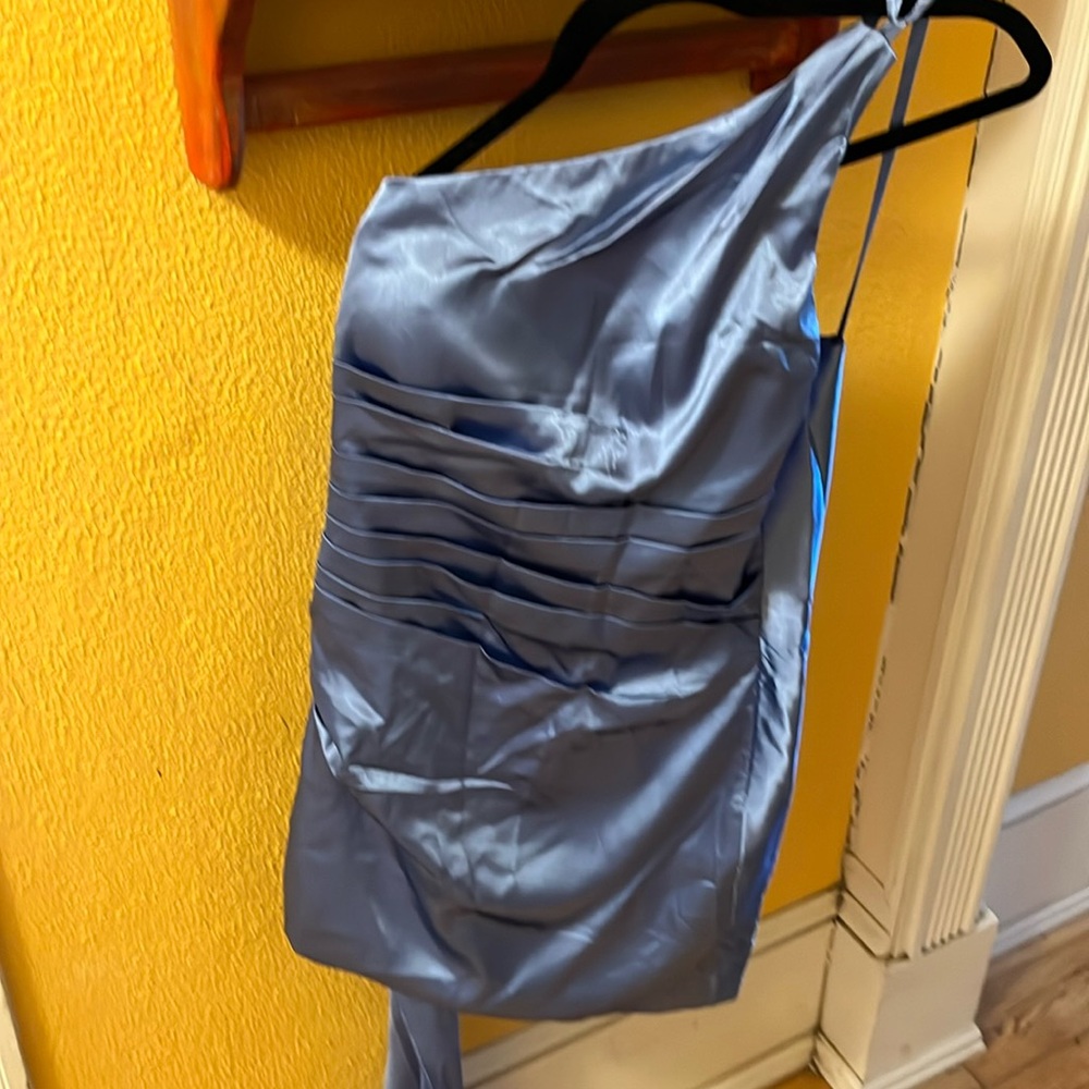 Dress cocktail- off shoulder light blue size 12